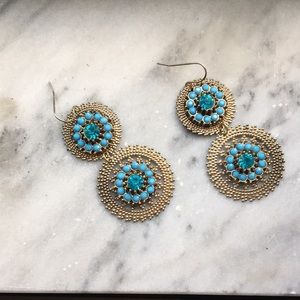 Boho chic medallion earrings